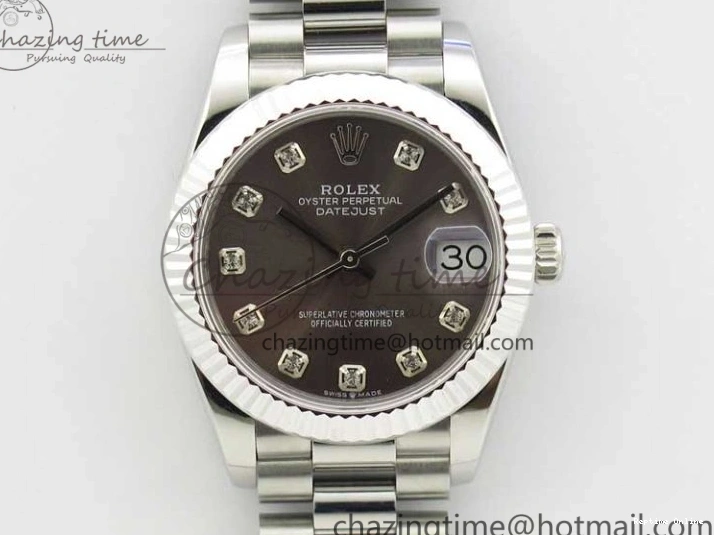 0416 Datejust 31mm 278275 SS BP Maker Best Edition Gray Crystals Markers Dial on SS President Bracelet SunProtective 3090
